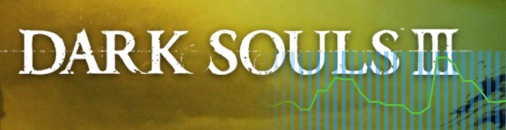 The Dark Souls logo has a line crossing it horizontally. A graph that shows download speed aligns with that horizontal line making it mildly interesting
